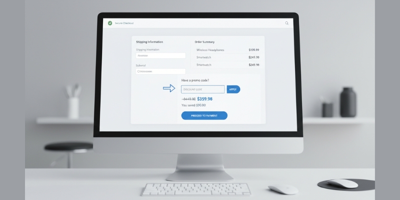 User applying Timberland promo code at checkout in an online shopping cart